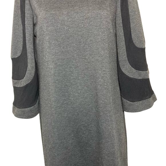 Boston Proper Muse Shift Mini Dress Mod Bell Sleeves Boat Neck A-Line Size 4 - Picture 9 of 16